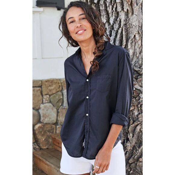 FRANK & EILEEN Eileen Featherweight In Navy, XXS $228 D17 - Picture 1 of 7